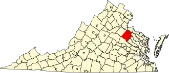State map highlighting Caroline County