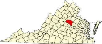 State map highlighting Louisa County