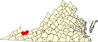 State map highlighting Tazewell County