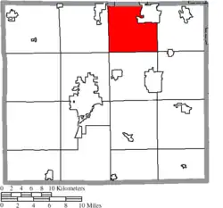 Location of Milton Township in Wayne County