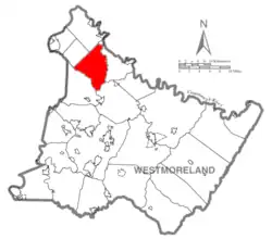 Location within Westmoreland County
