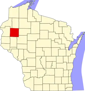 State map highlighting Barron County