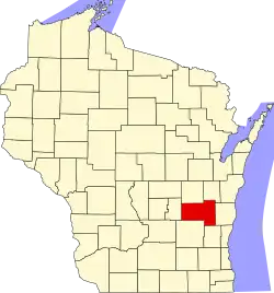 State map highlighting Fond du Lac County