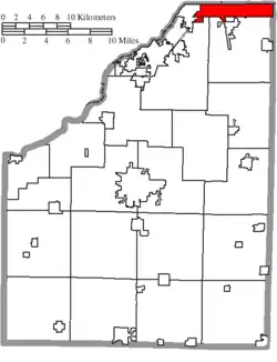 Location of Northwood in Wood County