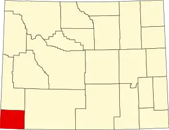 Map of Wyoming highlighting Uinta County