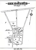 Map of the site of Chamkaur by Kahn Singh Nabha.