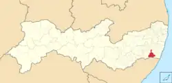 Location of Água Preta in Pernambuco