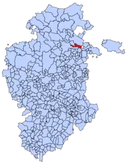 Municipal location of Partido de la Sierra en Tobalina in Burgos province