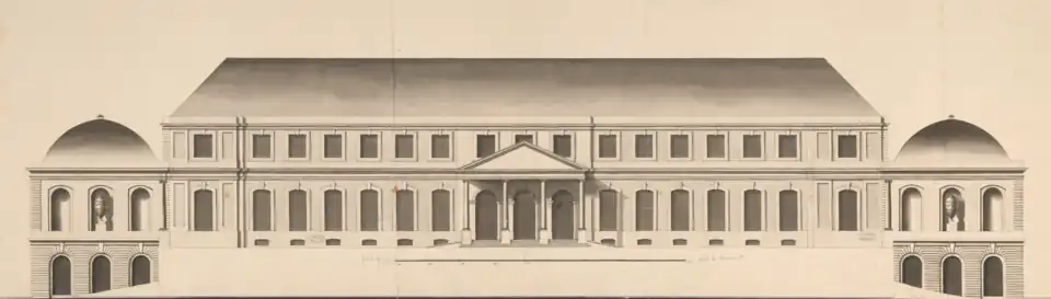 First design for the entrance front by Dewez (Archives Nationales)