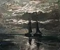 Evening seascape, oil on canvas, 1965