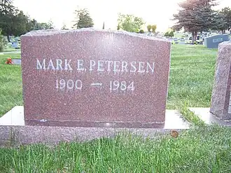 Grave marker of Mark E. Petersen