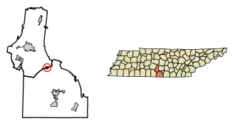 Location of Petersburg in Marshall County, Tennessee.