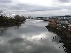 A westward view at the Maspeth Creek