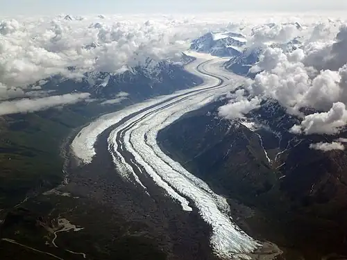 Matanuska Glacier from 20,000 feet (6,100 m)