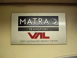 Matra manufacturer's plate
