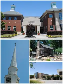 Top, left to right: Mauldin City Hall, Mauldin Methodist Church, Mauldin Cultural Center, Mauldin High School