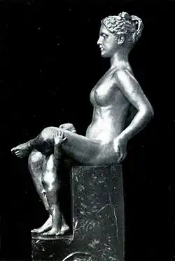 Galatea (1906), cast silver and marble, 111.1 × 31.8 × 47.6 cm