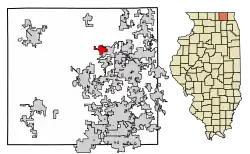 Location of Greenwood in McHenry County, Illinois.