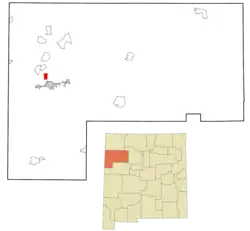 Location in McKinley County and the state of New&nbsp;Mexico
