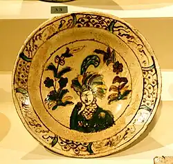 A plate with an artistic image discovered in the Ancient Barda, Azerbaijan History Museum