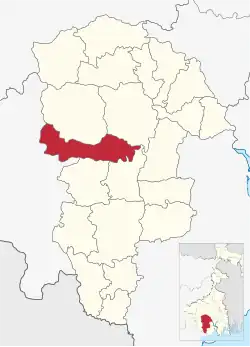Location of Midnapore Sadar