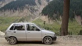 A Suzuki Mehran VX 2001 model at Lowari Pass