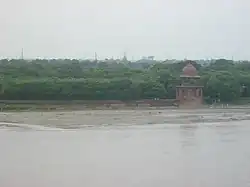 Mehtab Bagh on the river bank, facing the Taj.