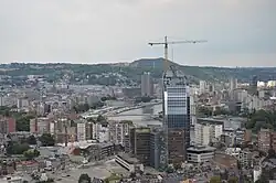 Rear view during construction in August 2014