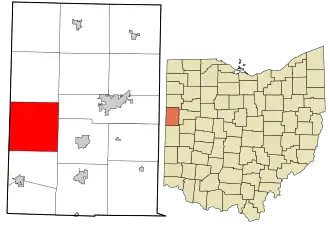 Location in Mercer County and the state of Ohio.