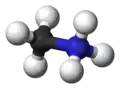 Ball-and-stick model of the methylammonium cation