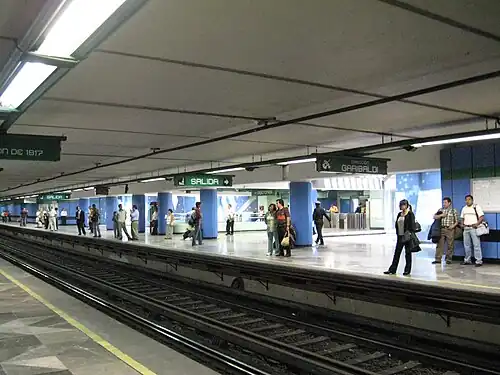 Picture of a platform, where some people stands.