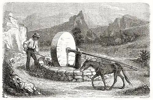 Californio miner processing ore, c. 1862