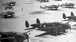 B-34 Lexingtons and AT-11 Kansans on flightline