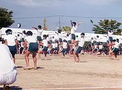 Gymnastics performed by elementary school students in Japan
