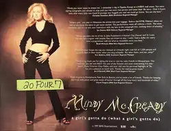 An advertisement for Mindy McCready's "A Girl's Gotta Do" in a radio magazine.