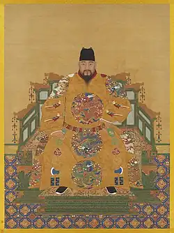 A portrait of Emperor Yingzong seated on his throne
