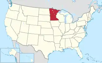 Location of Minnesota within the United States