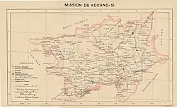 Map of Kwanghsi Mission, prepared by Adrien Launay&nbsp;[fr], 1889.