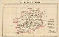 Map of the Kweichow Mission, prepared by Adrien Launay&nbsp;[fr], 1889.