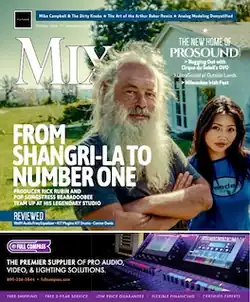 Cover of Mix magazine showing Rick Rubin and Beabadoobee