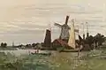 A windmill near Zaandam painted in 1871 by Claude Monet