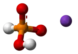 Ball-and-stick model of the component ions