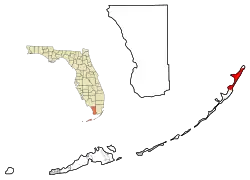 Location in Monroe County and the state of Florida