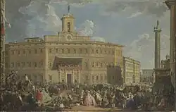 'The Piazza di Monte Citorio, painting by Panini (1747)