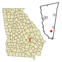 Location in Montgomery County and the state of Georgia