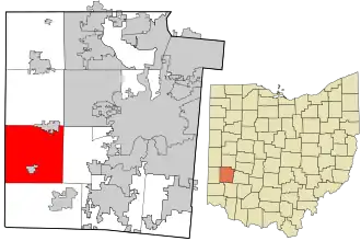 Location in Montgomery County and the state of Ohio.