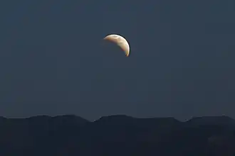 Los Angeles, CA at moonrise, 3:08 UTC