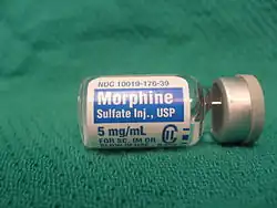 5mg/ml vial of Morphine Sulfate.
