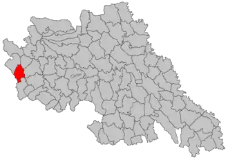 Location in Iași County