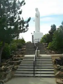 Sacred Heart statue at Mother Cabrini Shrine in Golden, Colorado
